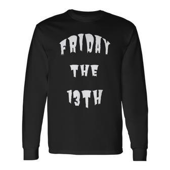 13日の金曜日 不気味なシャツ 長袖Tシャツ - Kawaiitshirt
