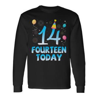 14歳今日私にお誕生日おめでとう彼彼女の息子娘 長袖Tシャツ - Kawaiitshirt