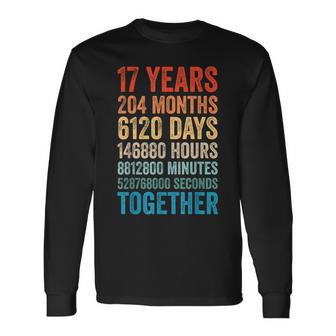17年目の記念日 彼 彼女 カップル 17回目の結婚 長袖Tシャツ - Kawaiitshirt