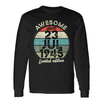 1945年7月23日 80歳の誕生日 80歳 2025年 誕生日 長袖Tシャツ - Kawaiitshirt