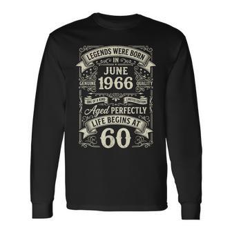 1966年6月生まれのヴィンテージ60歳の誕生日レジェンド。 長袖Tシャツ - Kawaiitshirt