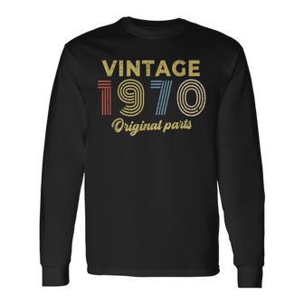 1970年 誕生日プレゼント レトロ バースデー ヴィンテージ 1970年 オリジナルパーツ 長袖Tシャツ - Kawaiitshirt