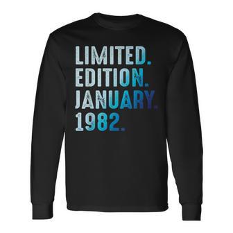 1982年1月 1982年誕生日1982年限定版 長袖Tシャツ - Kawaiitshirt