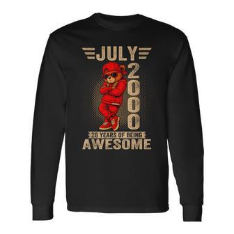 2000年7月26日誕生日メンズレディース素晴らしいテディベア。 長袖Tシャツ - Kawaiitshirt