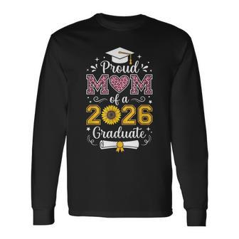 2026年卒業生シニアヒマワリヒョウの心臓の誇り高き母 長袖Tシャツ - Kawaiitshirt