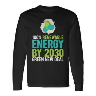 2030年までにグリーンニューディールの再生可能エネルギー 長袖tシャツ 長袖Tシャツ - Kawaiitshirt