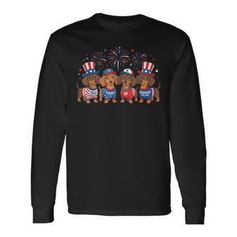 250 Anniversary Usa Dog Dachshund 4Th Of July Long Sleeve T-Shirt | Seseable CA