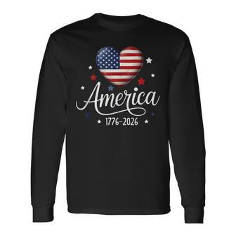 250 Years Birthday 4Th Of July America Usa 250Th Anniversary Long Sleeve T-Shirt - Thegiftio UK