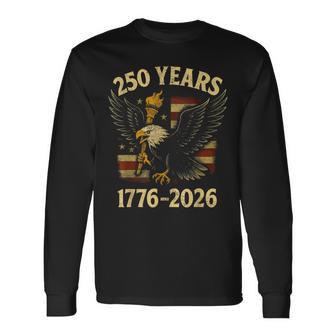 250Th Anniversary Usa Flag 250 Years American Bald Eagle Long Sleeve T-Shirt - Thegiftio UK