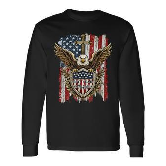 250Th Anniversary Usa Patriotic Eagle 250 Years 4Th Of July Long Sleeve T-Shirt - Thegiftio UK