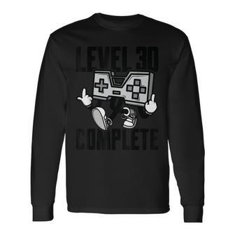 30歳の誕生日に贈るレベル30コンプリート衣装 30年目のゲーマー 長袖Tシャツ - Kawaiitshirt