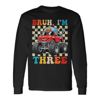3Rd Birthday Monster Truck 3 Year Old Boys 3Rd Party Boys Long Sleeve T-Shirt - Thegiftio UK