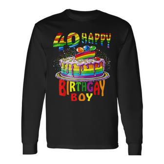 40 Happy Birthgay Boy Gay Feliz Diseño Cumpleaños Camiseta de manga larga - Regaloses
