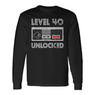 40歳の誕生日ギフト レベル40 長袖Tシャツ - Kawaiitshirt