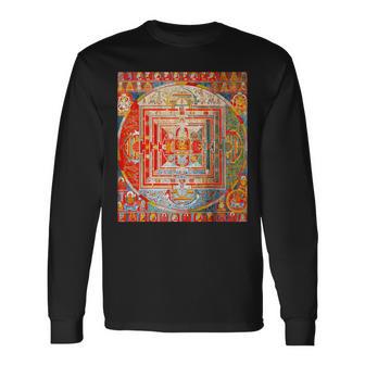 43神曼荼羅 仏教 スピリチュアル タンカ 芸術 仏教 長袖Tシャツ - Kawaiitshirt