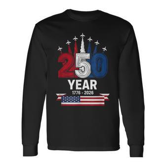 4Th Of July 1776 2026 Patriotic Anniversary Red White Blue Long Sleeve T-Shirt - Thegiftio UK