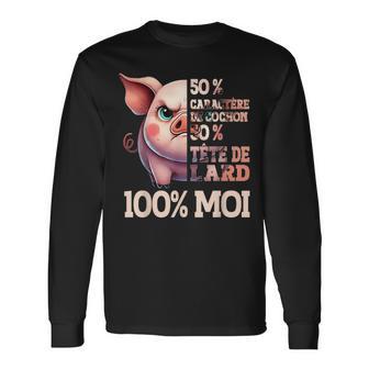 50 Caractère Cochon Tête De Lard Humour Grincheux Chiant T-shirt à manches longues - Cadeauxyz
