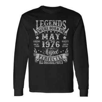 50Th Birthday Legends Were Born In May 1976 Vintage Long Sleeve T-Shirt - Thegiftio