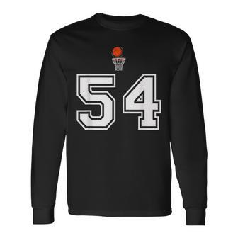 54 番 バスケットボールスタイル ヴィンテージホワイト 長袖Tシャツ - Kawaiitshirt