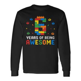 6 Year Old Master Builder Building Blocks 6Th Birthday Boy Long Sleeve T-Shirt | Seseable UK