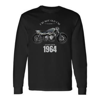 60 歳の誕生日男性オートバイ バイクに乗る人 1964 長袖Tシャツ - Kawaiitshirt