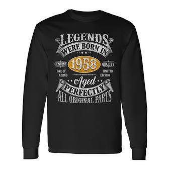 65歳の誕生日 1958年生まれのヴィンテージレジェンド 65歳 長袖Tシャツ - Kawaiitshirt