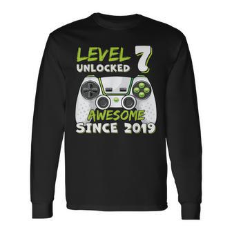 7 Year Old Bday Decorations Son Boy 7Yr 2019 7Th Birthday Long Sleeve T-Shirt - Thegiftio UK