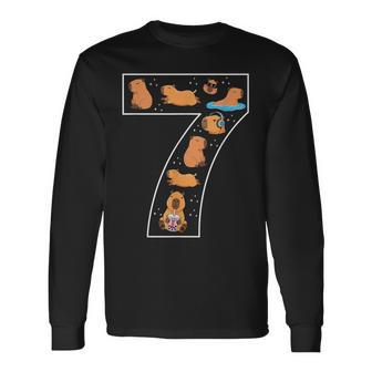 7º Cumpleaños 7 Años Capibara Niños Niñas Animal Camiseta de manga larga - Regaloses