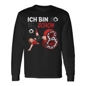 8 Geburtstag Junge Fussball 8 Jahre Fußballer Geschenk Langarmshirts - Seseable