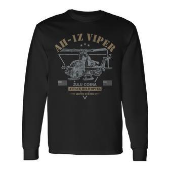 Ah-1Z ヴァイパー Ah-1Ziper Zulu Cobra 攻撃ヘリコプター 長袖Tシャツ - Kawaiitshirt
