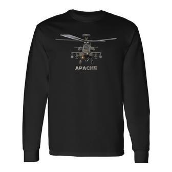 Ah-64 アパッチヘリコプター 長袖Tシャツ - Kawaiitshirt