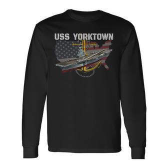 Aircraft Carrier Uss Yorktown Cv-10 Cva-10 Cvs-10 Veterans Long Sleeve T-Shirt - Thegiftio UK