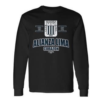 Alianza Lima Peru メンズ レディース サッカー ペルーエスクード 長袖Tシャツ - Kawaiitshirt