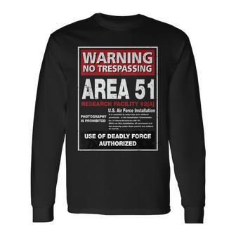 Alien Area 51 警告サイン ラスベガス Nv 長袖Tシャツ - Kawaiitshirt