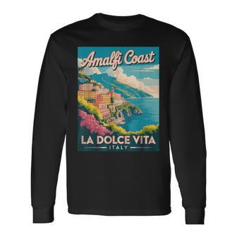 Amalfi Coast La Dolce Vita Italy Scenic Beauty Long Sleeve T-Shirt - Thegiftio UK