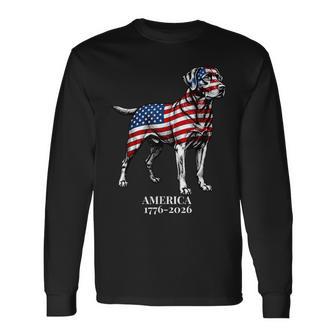 America 1776-2026 Patriotic Labrador Retriever Dog Usa 250Th Long Sleeve T-Shirt - Thegiftio UK