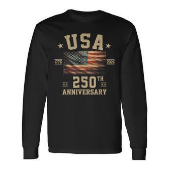 America Us Flag Patriotic 250Th Anniversary Usa 4Th Of July Long Sleeve T-Shirt - Thegiftio UK