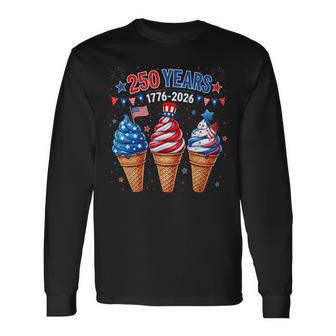 American 4Th Of July Ice Cream 250Th Usa Party Boy Kids Long Sleeve T-Shirt - Thegiftio UK