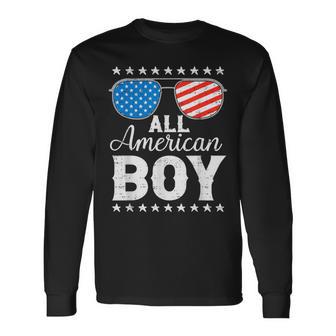 All American Boy 4Th Of July Patriotic Usa Family Matching Long Sleeve T-Shirt - Thegiftio UK
