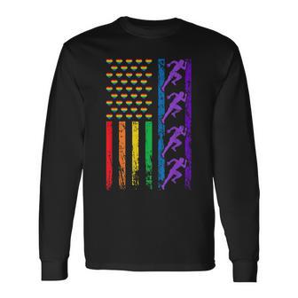 Americanports レインボーフラッグ Lgbt プライド 陸上競技 長袖Tシャツ - Kawaiitshirt