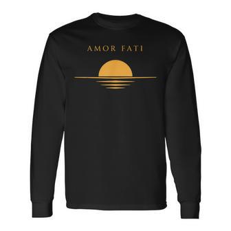 Amor Fati Stoic Philosophy Quote Marcus Aurelius Meditation Long Sleeve T-Shirt - Thegiftio UK