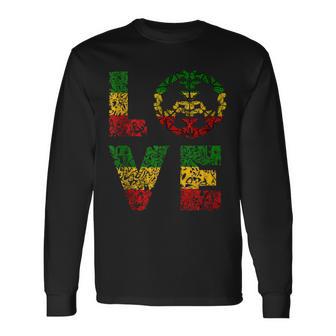 Amor Mariposa Pazímbolo Rasta Reggae Rastafari Raíces In Mangas Camiseta de manga larga - Regaloses