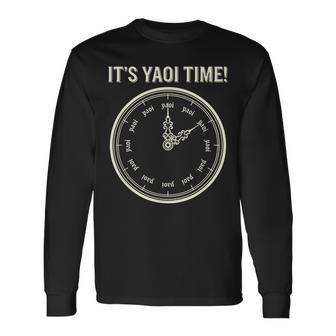 Anime Yaoi Clock It's Yaoi Time Bl Otaku Manga Fan Long Sleeve T-Shirt - Thegiftio