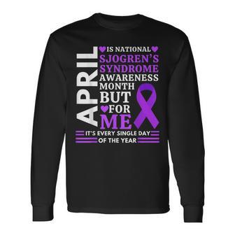 April Wear Purple Ribbon Sjögren's Syndrome Awareness Long Sleeve T-Shirt - Thegiftio UK