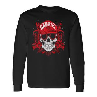 Artículos Calavera Personalizada Con El Nombre Gabriel Camiseta de manga larga - Regaloses