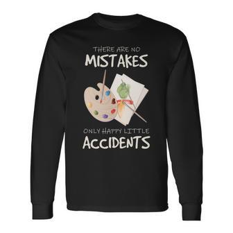 Artist Mistakes Happy Accidents アートパレット 絵画 引用 長袖tシャツ 長袖Tシャツ - Kawaiitshirt