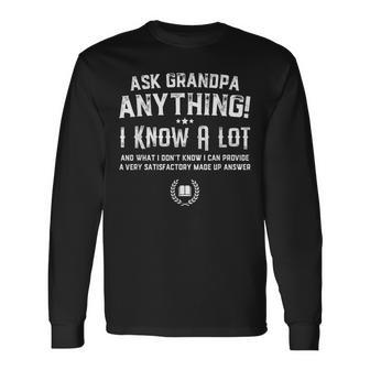 Ask Grandpa Anything Father's Day Long Sleeve T-Shirt - Thegiftio UK