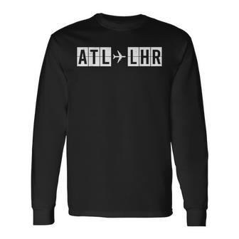 Atl Lhr フライトルート アトランタロンドン航空コード 長袖Tシャツ - Kawaiitshirt