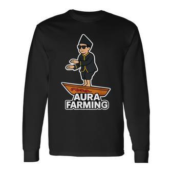 Aura Farming オーラ ウェーブ インドネシアボート ミーム エネルギー バイブ 長袖Tシャツ - Kawaiitshirt