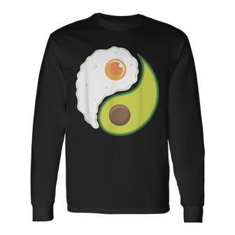 Avocado And Eggs Keto Diet Healthy Eating Yin Yang Yin Yang 長袖Tシャツ - Kawaiitshirt